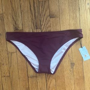 Shade & shore burgundy medium coverage hipster bikini bottoms